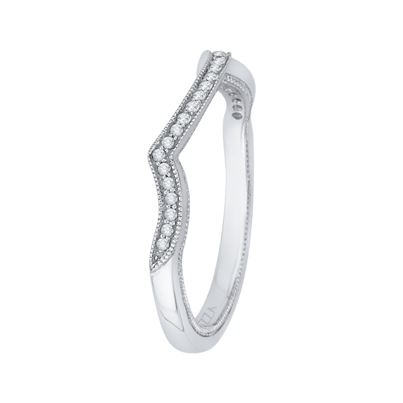 Round Diamond Half-Eternity Wedding Band in 14K White Gold