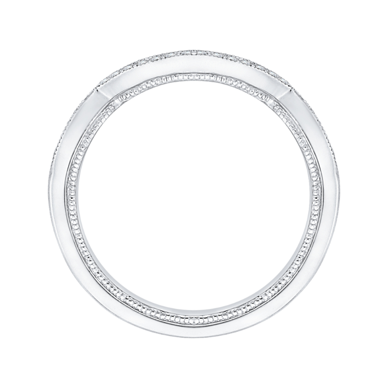 Round Diamond Half-Eternity Wedding Band in 14K White Gold