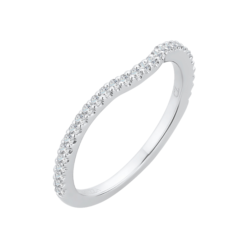 Round Diamond Wedding Band in 14K White Gold