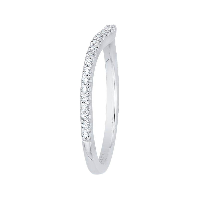 Round Diamond Wedding Band in 14K White Gold