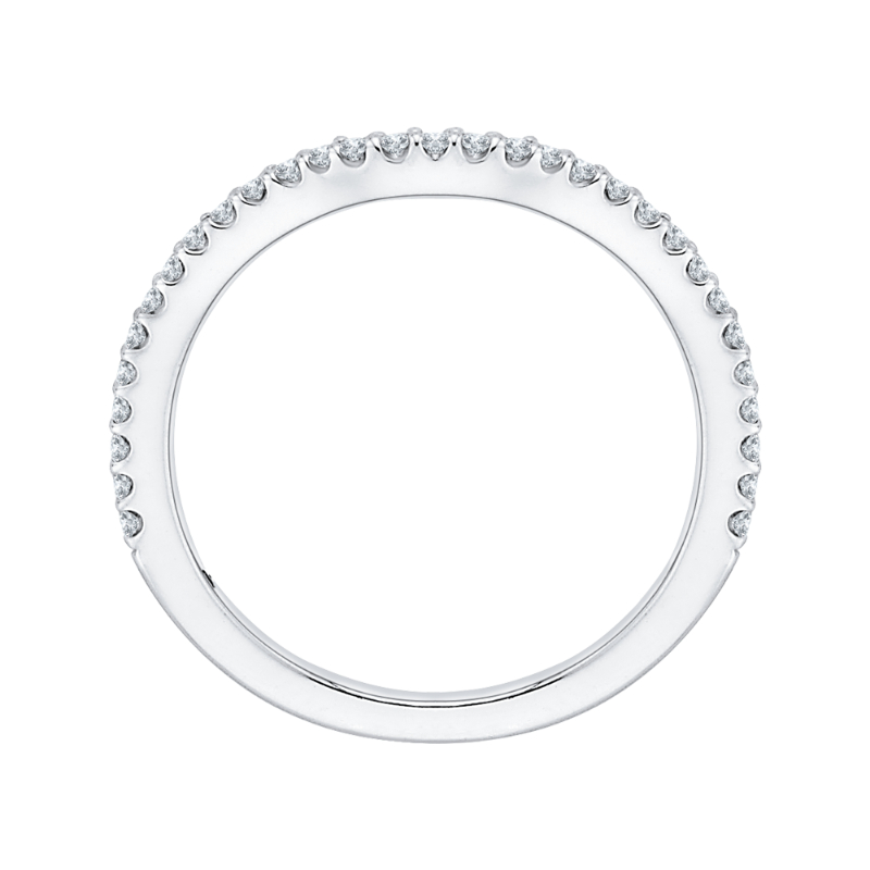 Round Diamond Wedding Band in 14K White Gold
