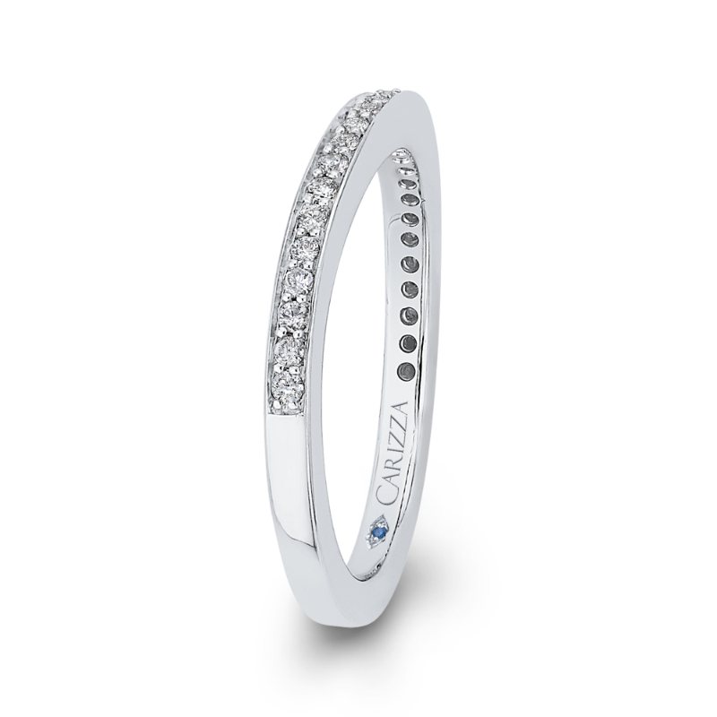 Round Diamond Half-Eternity Wedding Band in 14K White Gold