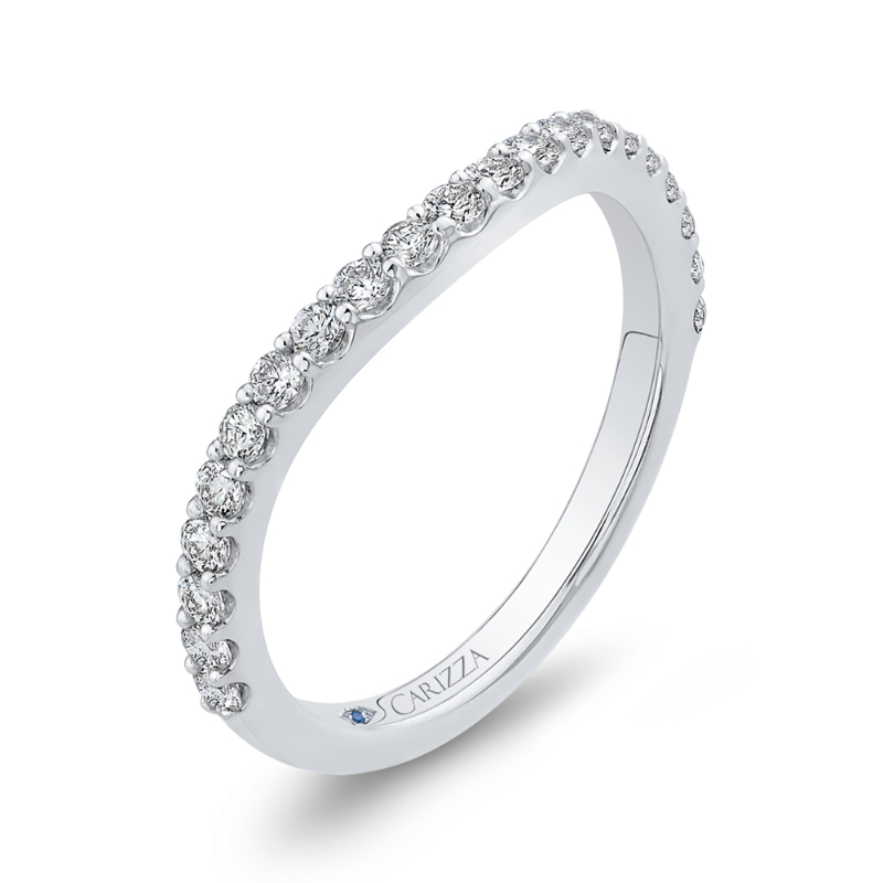 Round Diamond Wedding Band in 14K White Gold