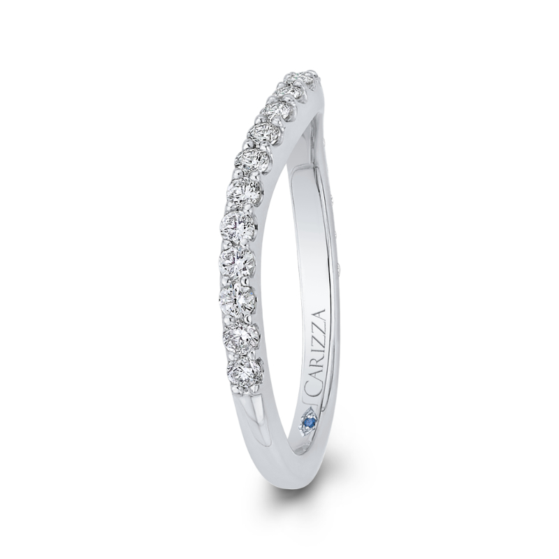 Round Diamond Wedding Band in 14K White Gold