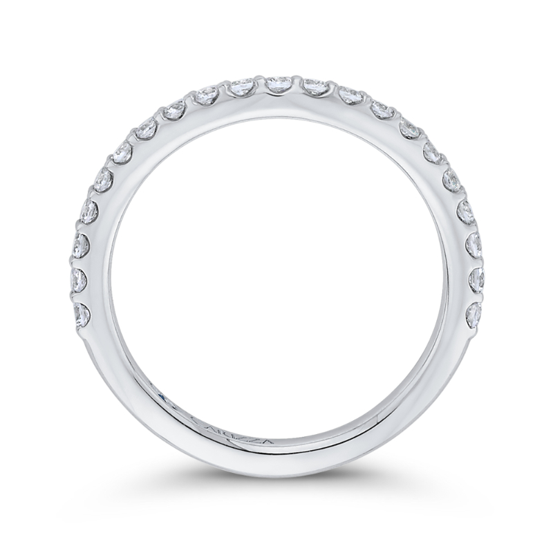 Round Diamond Wedding Band in 14K White Gold