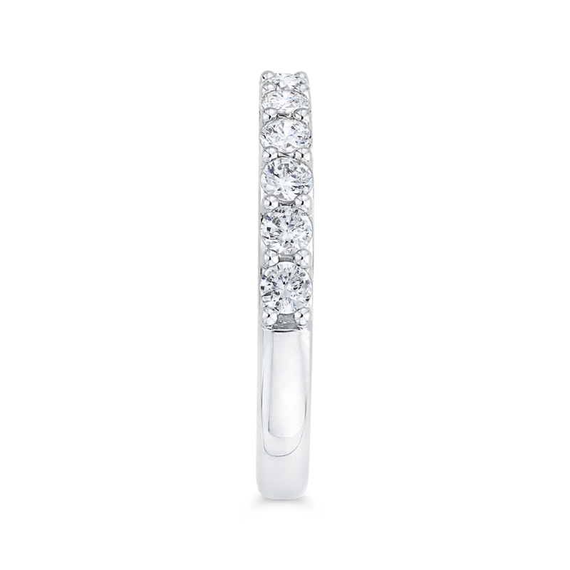 Round Diamond Half-Eternity Wedding Band in 14K White Gold