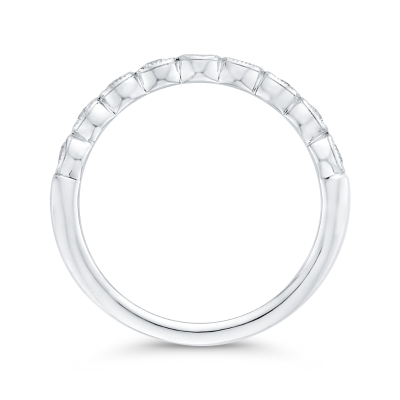 Round Half-Eternity Diamond Wedding Band in 14K White Gold
