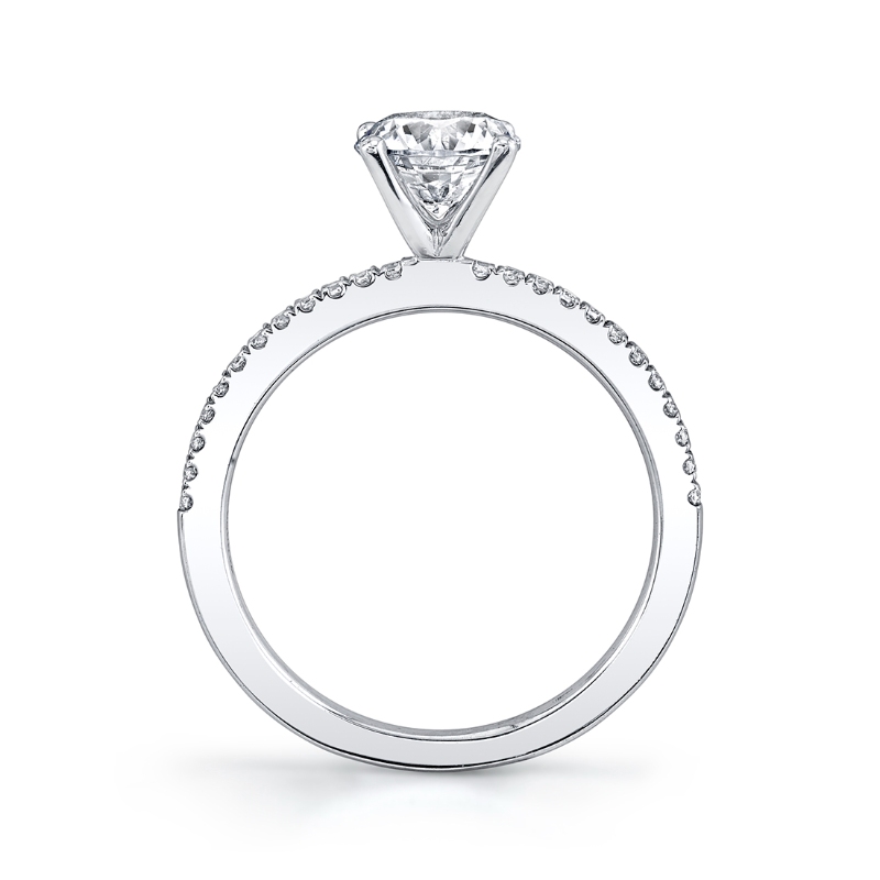 Round Cut Classic Pave Engagement Ring - Carlotta