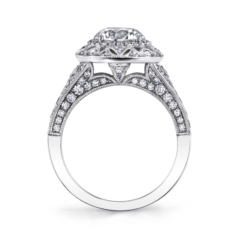 Vintage Inspired Engagement Ring Two Tone - Thea