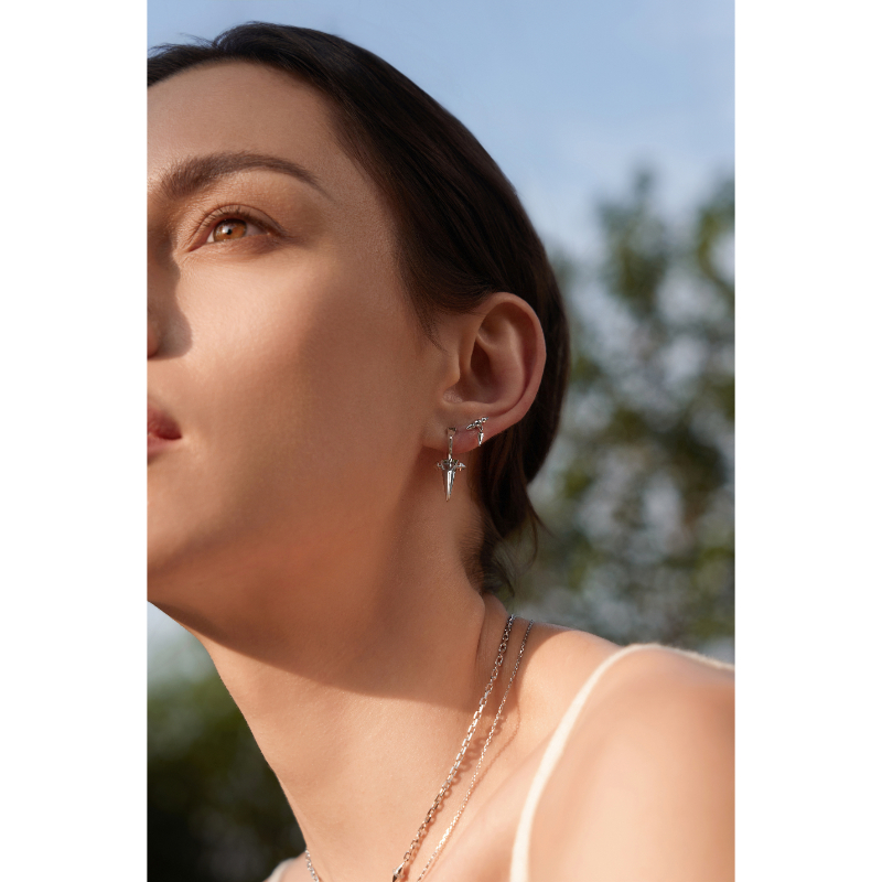Silver Point Stud Earrings