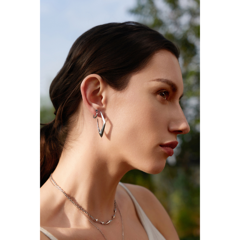 Silver Geometric Hoop Earrings