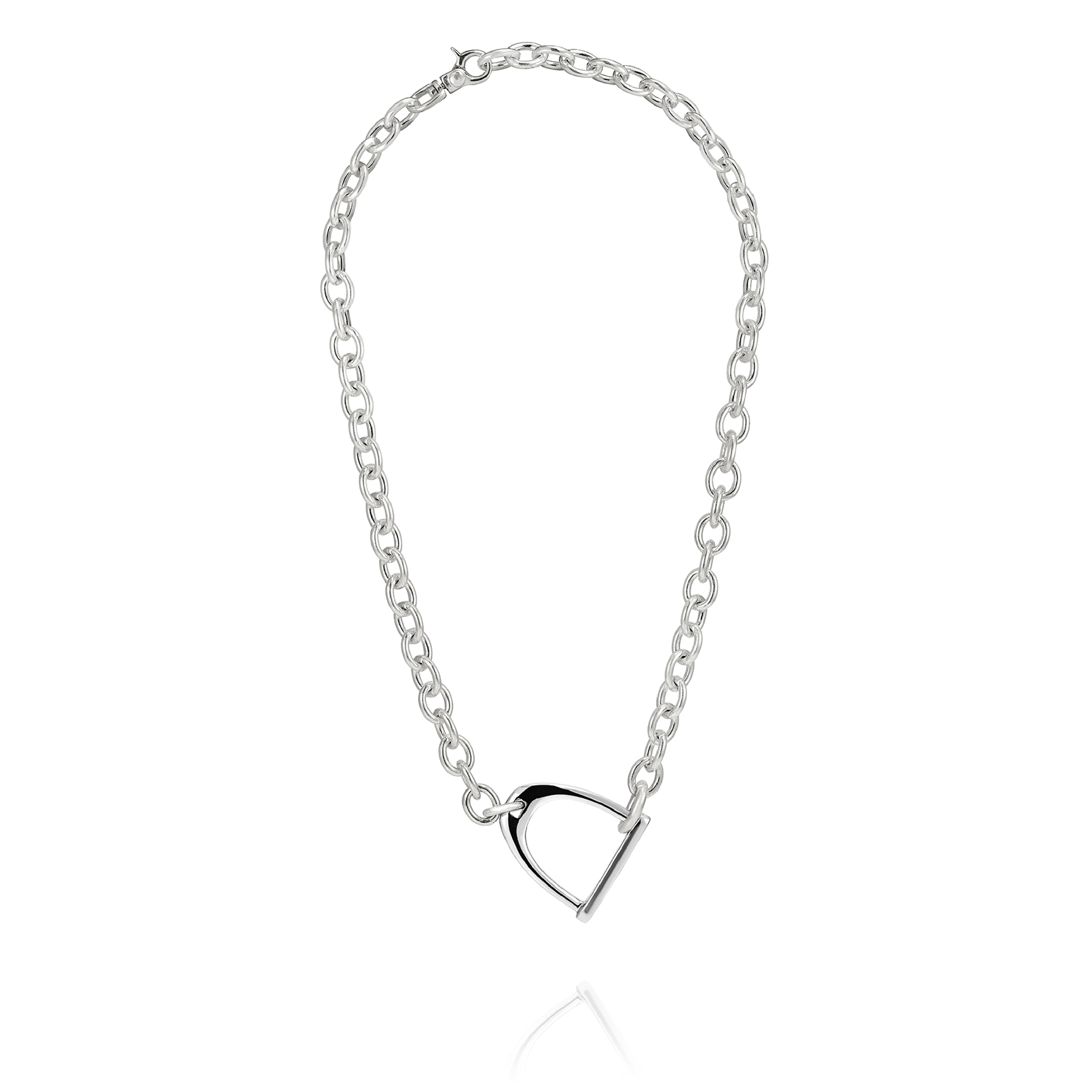VINCENT PEACH STERLING SILVER CHAIN STALLION NECKLACE
