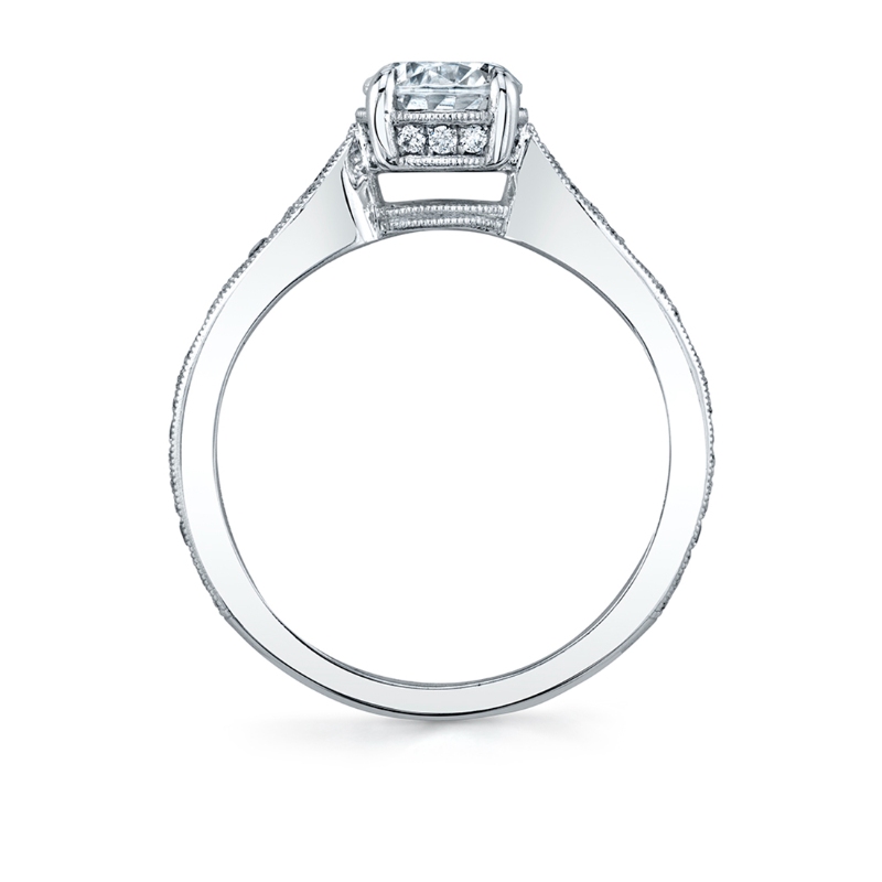 Flower Engagement Ring - Olive