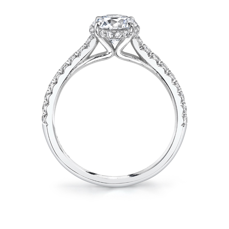 Oval Cut Classic Hidden Halo Engagement Ring - Harmonie