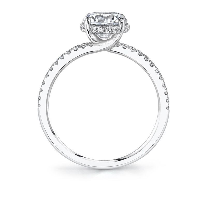 Round Cut Hidden Halo Engagement Ring With Split Shank - Halle
