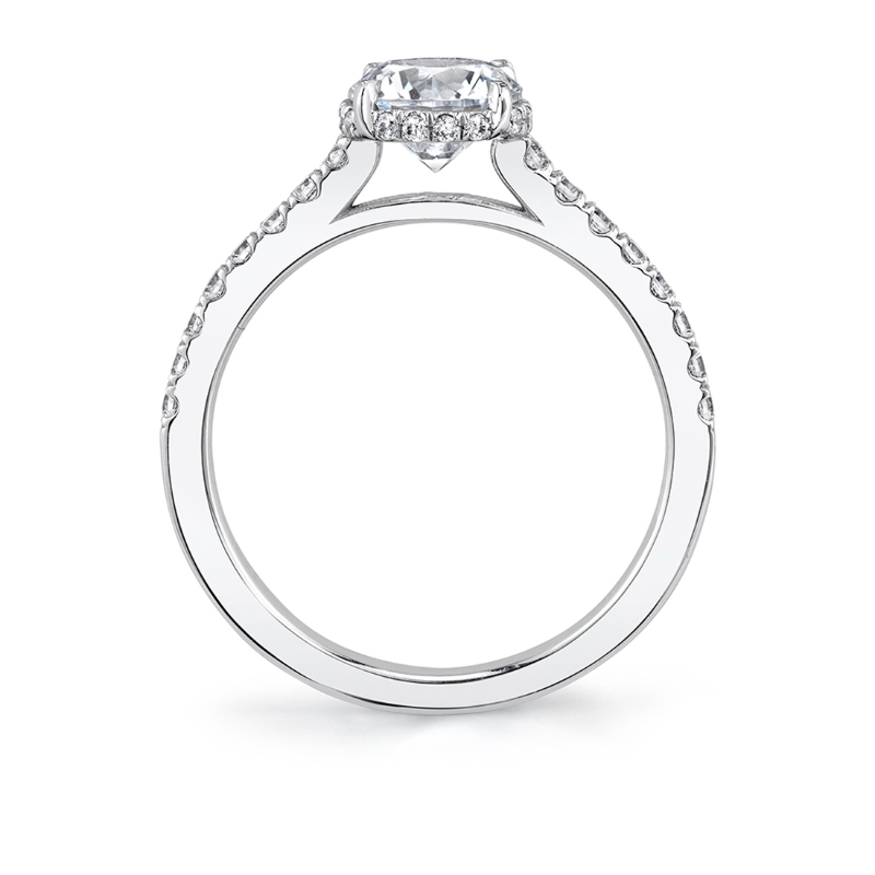 Oval Cut Classic Hidden Halo Engagement Ring - Anastasia