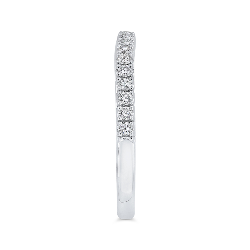 Round Diamond Half-Eternity Wedding Band in 14K White Gold