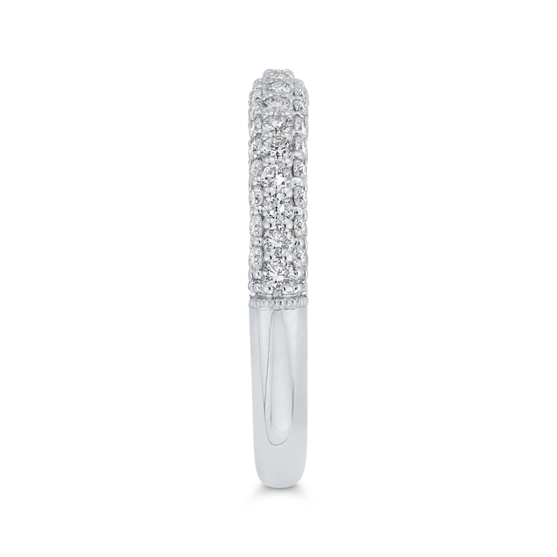 Round Diamond Half-Eternity Wedding Band in 14K White Gold