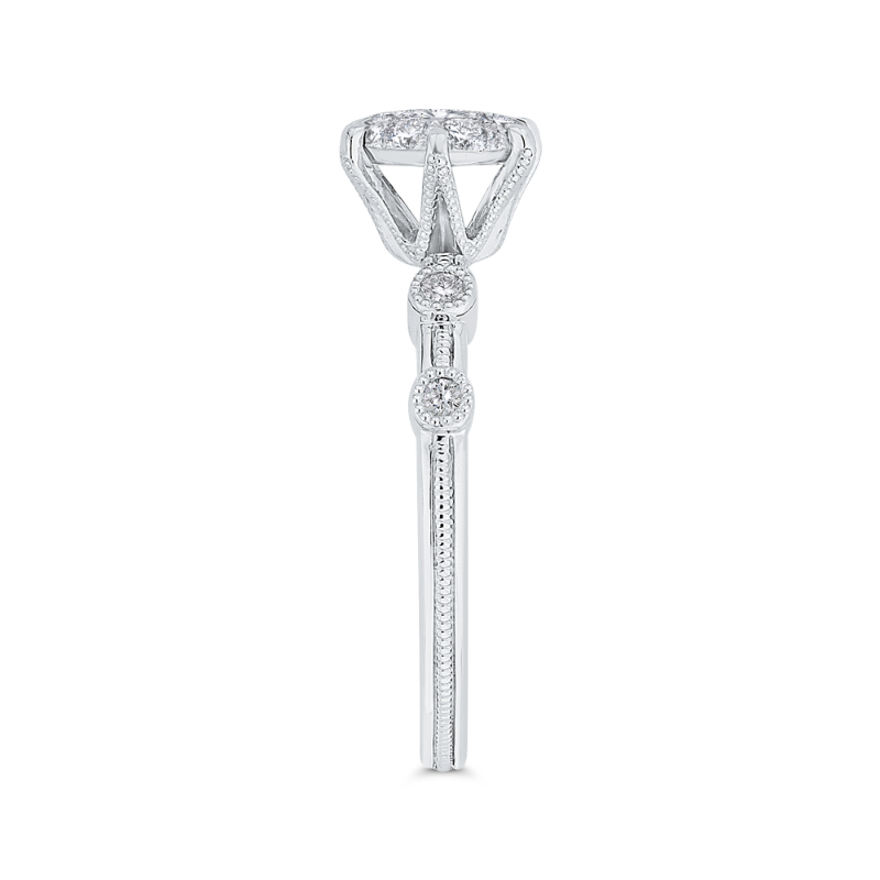 Round Diamond Engagement Ring in 14K White Gold