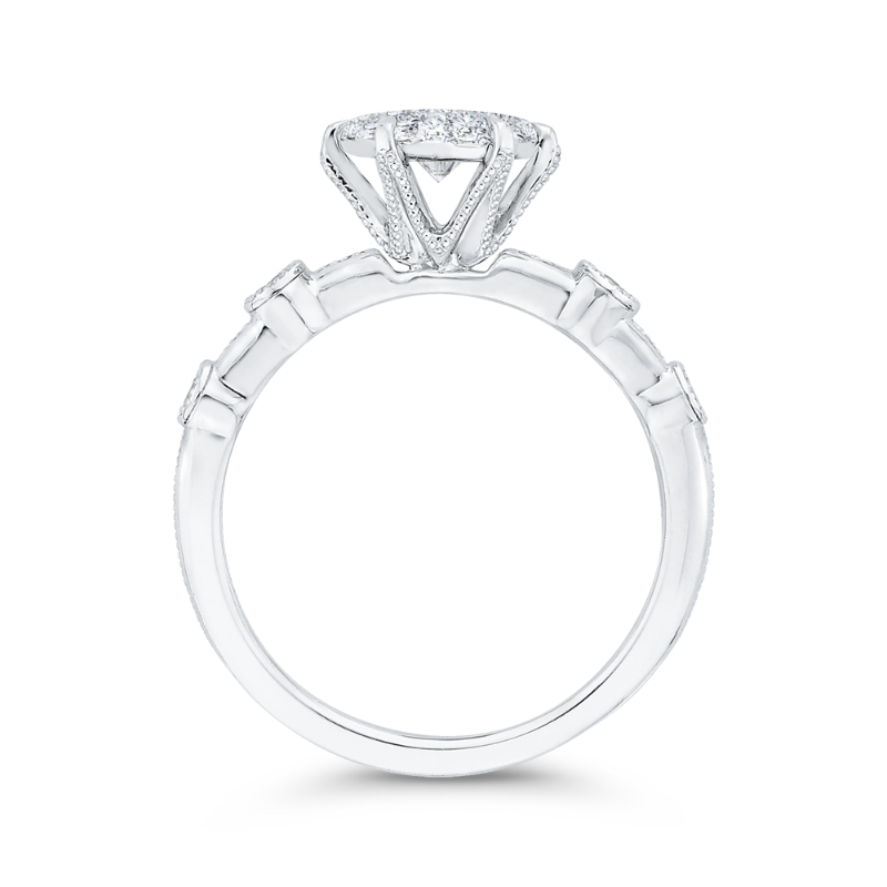Round Diamond Engagement Ring in 14K White Gold