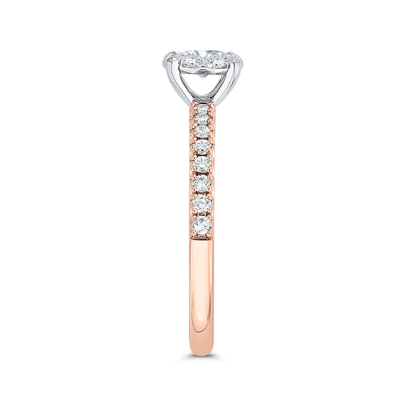 Round Diamond Engagement Ring in 14K Two Tone Gold
