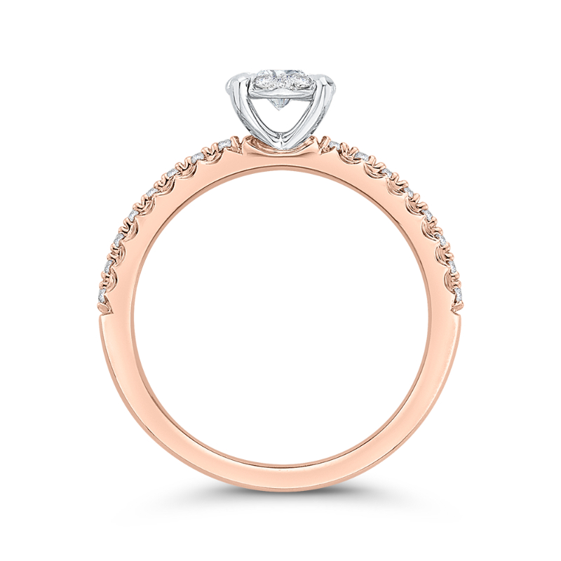 Round Diamond Engagement Ring in 14K Two Tone Gold