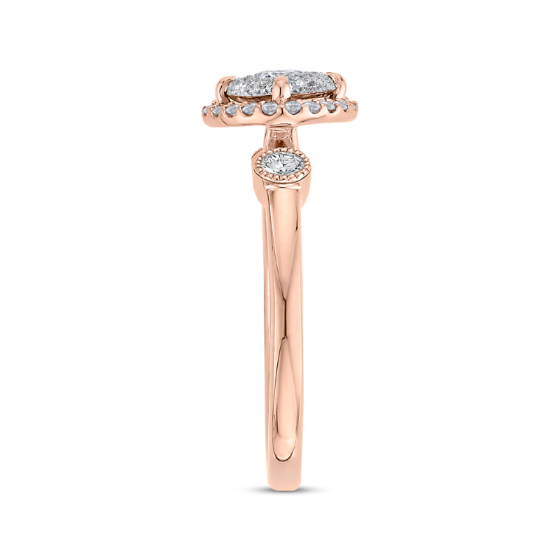 Round Diamond Halo Engagement Ring in 14K Two Tone Gold