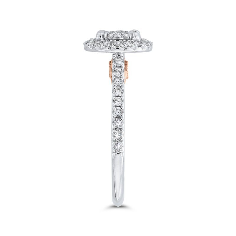 Diamond Halo Engagement Ring in 14K Two Tone Gold