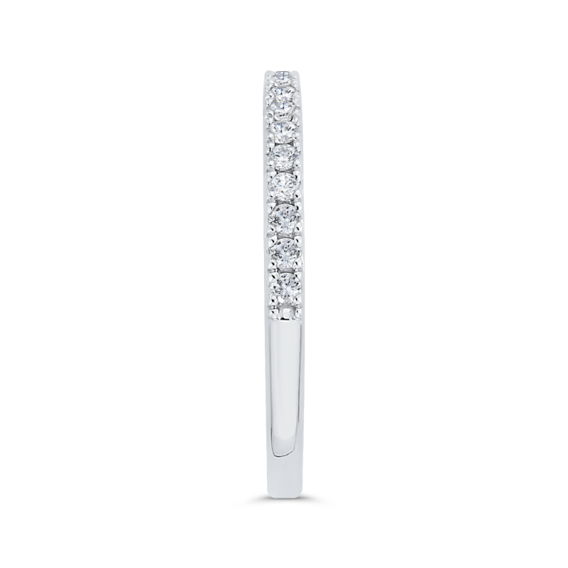Round Diamond Half-Eternity Wedding Band in 14K White Gold
