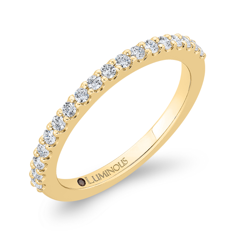 Round Diamond Half-Eternity Wedding Band in 14K Yellow Gold