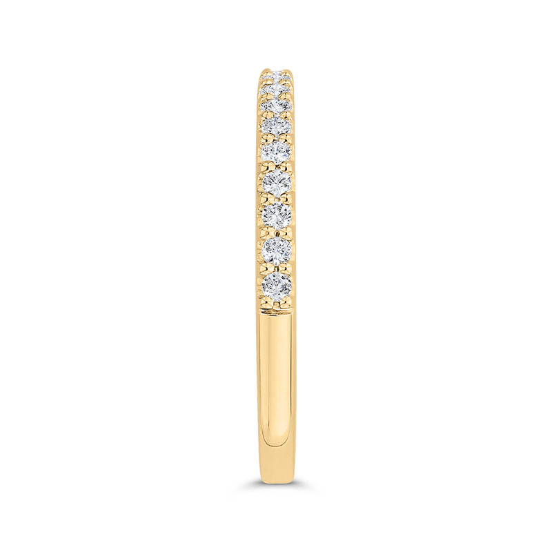 Round Diamond Half-Eternity Wedding Band in 14K Yellow Gold