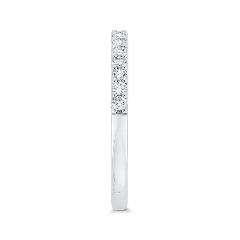 Round Diamond Half-Eternity Wedding Band in 14K White Gold