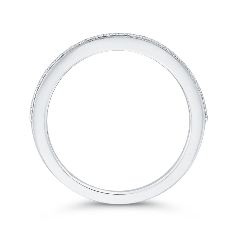 Round Diamond Half-Eternity Wedding Band in 14K White Gold