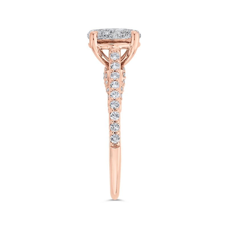 Round Diamond Engagement Ring in 14K Two Tone Gold