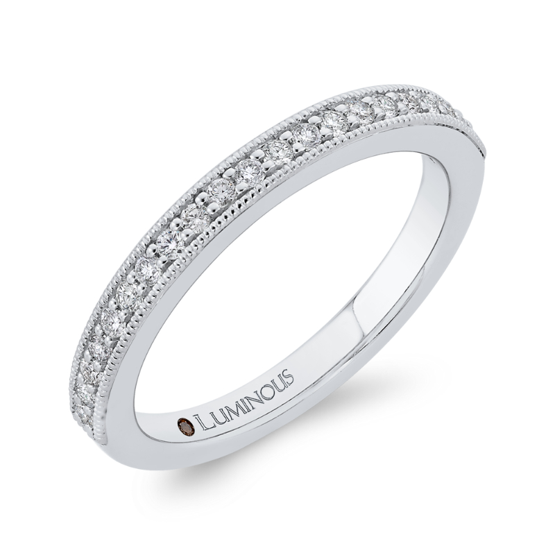 Round Diamond Wedding Band in 14K White Gold