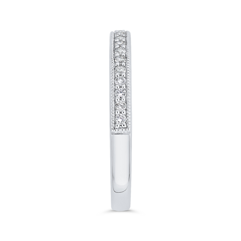Round Diamond Wedding Band in 14K White Gold