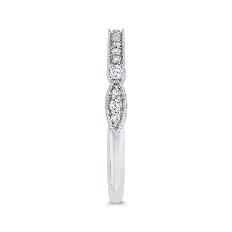 Euro Shank Round Diamond Half-Eternity Wedding Band in 14K White Gold