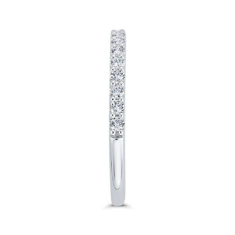 Round Diamond Half-Eternity Wedding Band in 14K White Gold