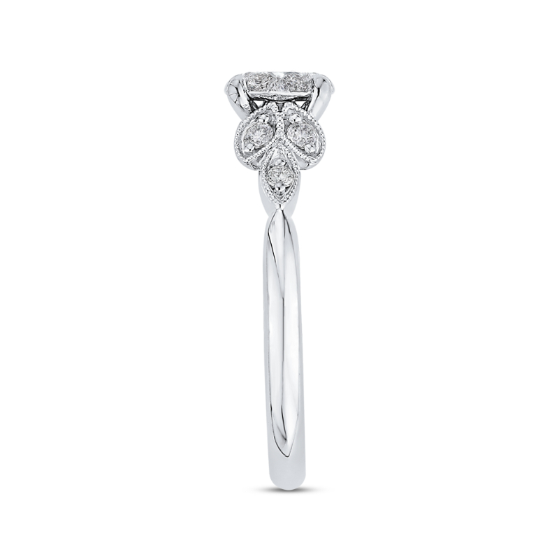 Round Diamond Engagement Ring in 14K White Gold