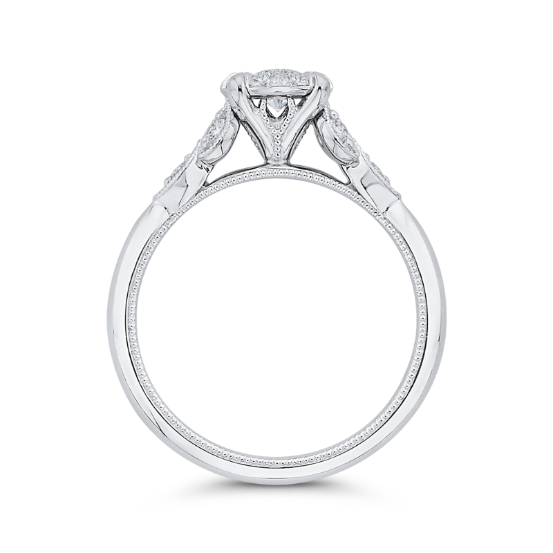 Round Diamond Engagement Ring in 14K White Gold
