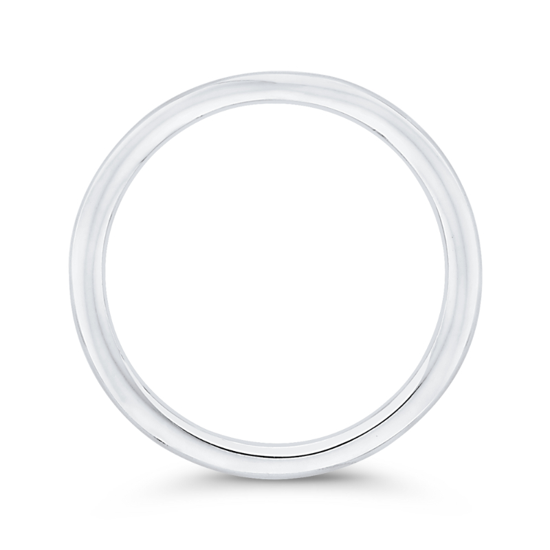 Plain Contour Wedding Band in 14K White Gold