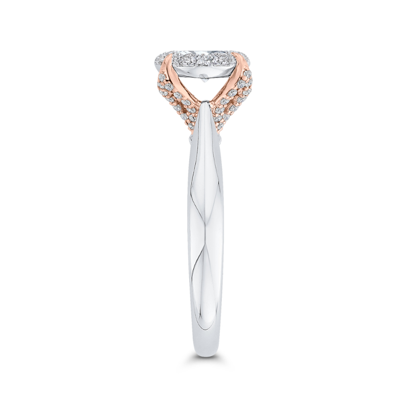 Round Diamond Engagement Ring in 14K Two Tone Gold