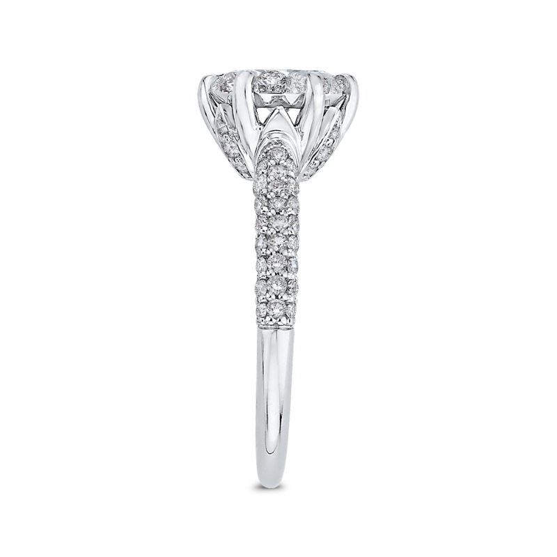 Round Diamond Engagement Ring with Six-Prong Head in 14K White Gold