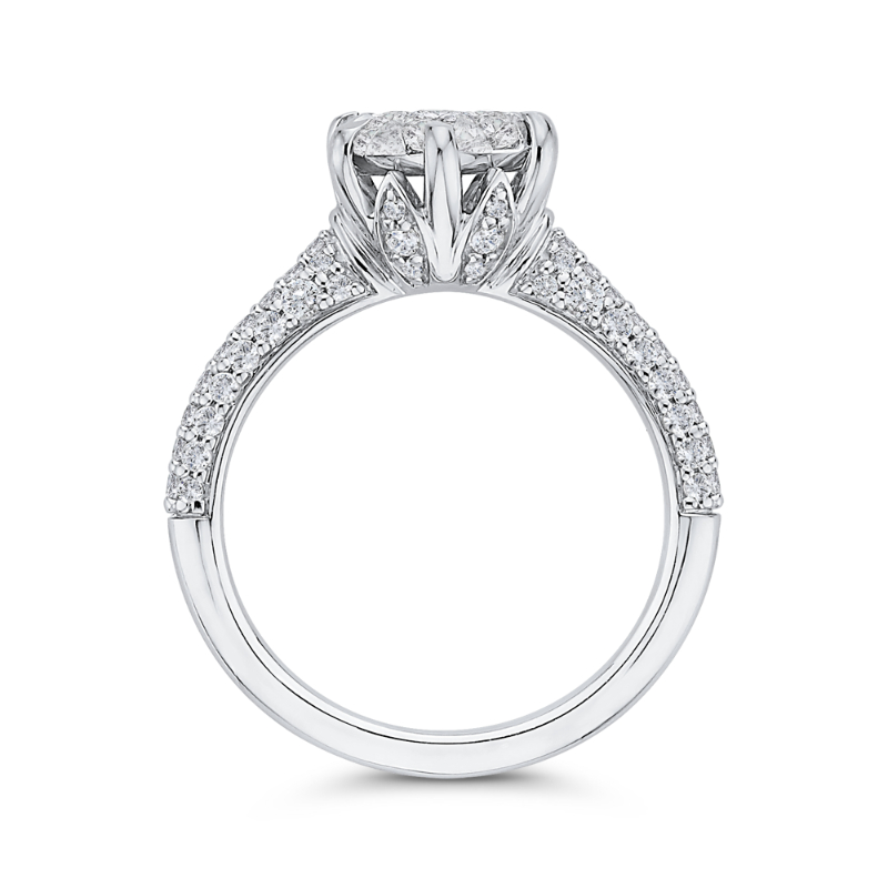 Round Diamond Engagement Ring with Six-Prong Head in 14K White Gold