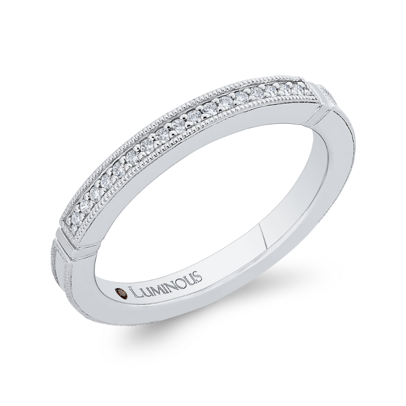 Round Diamond Wedding Band in 14K White Gold