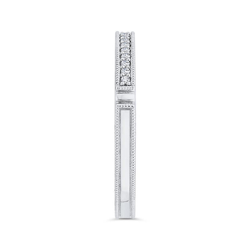 Round Diamond Wedding Band in 14K White Gold