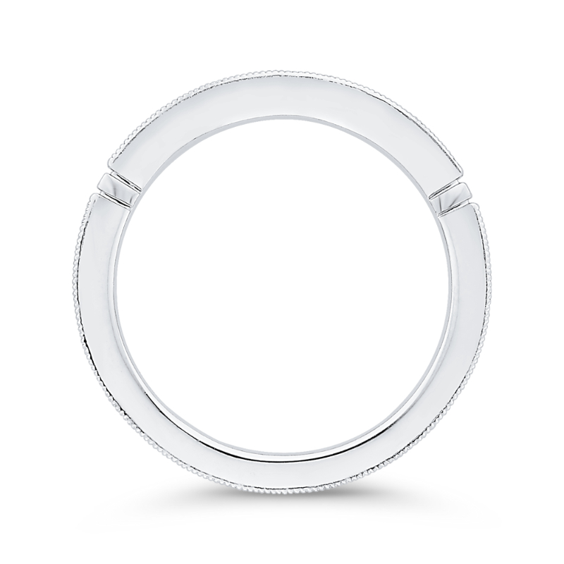 Round Diamond Wedding Band in 14K White Gold