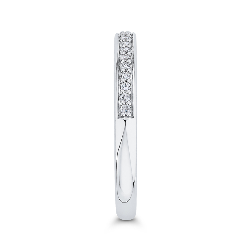 Round Diamond Half-Eternity Wedding Band in 14K White Gold