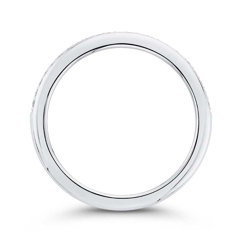 Round Diamond Half-Eternity Wedding Band in 14K White Gold