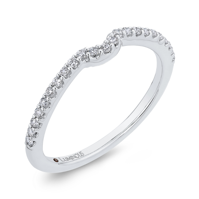 Round Diamond Half-Eternity Wedding Band in 14K White Gold
